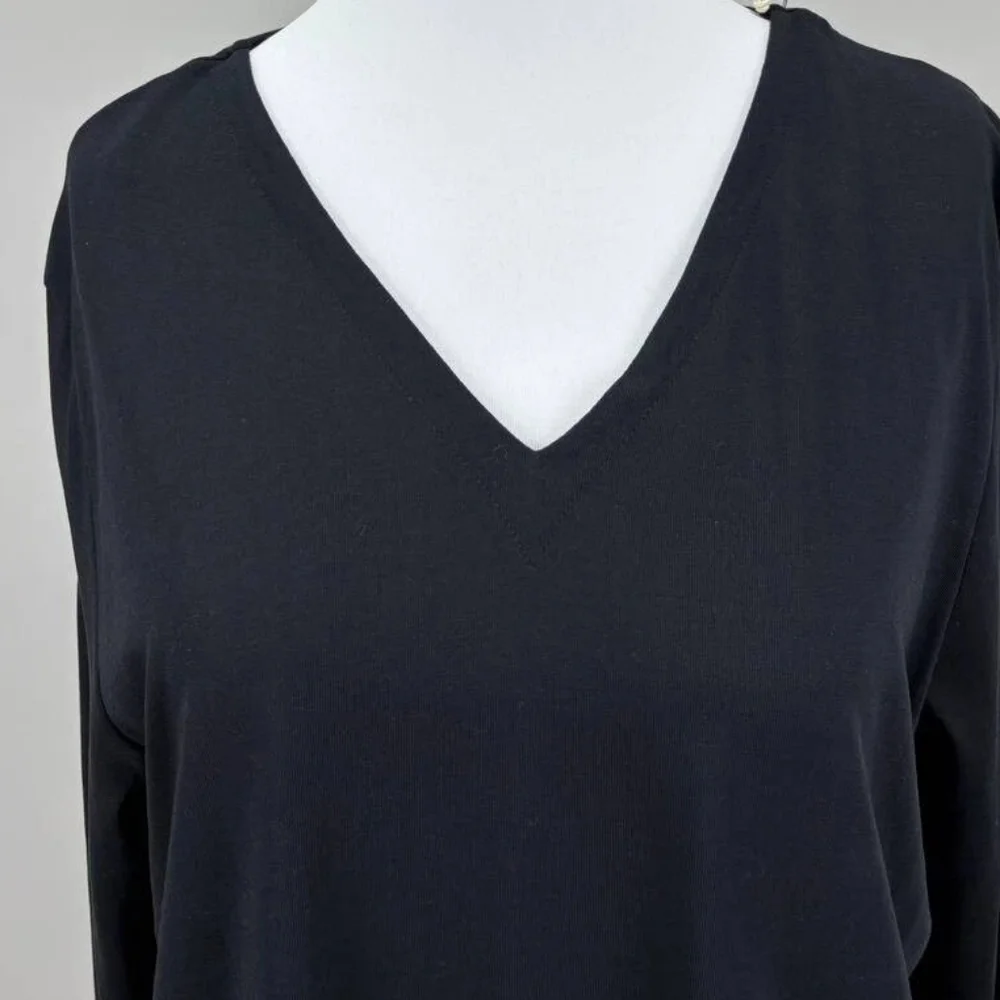 Gudrun Sjoden Soft Black Jersey Midi Dress M - Picture 4 of 5